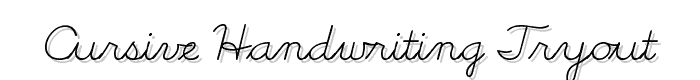 Cursive Handwriting Tryout font
